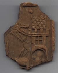 Navarov, fragment celni vyhrivaci steny s motivem vjezdu Krista do Jeruzalema (1)